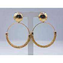 Brinco argola escamada banhada a ouro 18k Brinco argola escamada banhada a ouro 18k