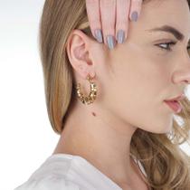 Brinco Argola Espiral Dourada