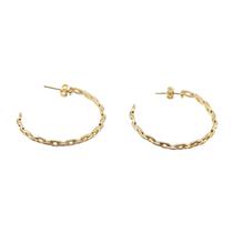 Brinco Argola Estilo Corrente Banho Ouro 18k Brinco Argola Estilo Corrente Banho Ouro 18k