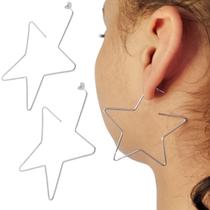 Brinco Argola Estrela aço cirúrgico não escurece antialérgico Brinco Argola Estrela aço cirúrgico não escurece antialérgico