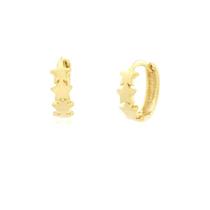 Brinco argola estrela banhado a ouro 18k