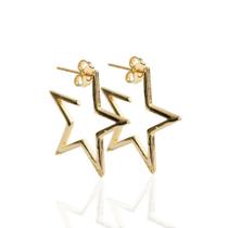 Brinco argola estrela lisa pequena