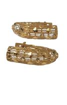 Brinco argola fecho trevo em ouro 18k amarelo,brinco forrado.Rosangela lima joias