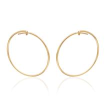 Brinco Argola Fina Banhada a Ouro 18k 35mm