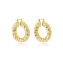 Brinco Argola Fio 7x34mm Banhado a Ouro 18k - Semijoia Fina