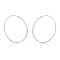 Brinco Argola Fio Quadrado Prata 925 54mm