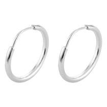 Brinco Argola Fio Redondo 2 Cm Prata 925 Italiana Legítima