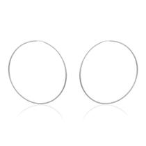 Brinco Argola Fio Redondo Prata 925 74mm