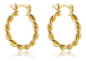 Brinco Argola Fio Torcido Pequeno Fernanda com Fecho Italiano banhado em ouro 18k Brinco Argola Fio Torcido Pequeno Fernanda com Fecho Italiano banhado em ouro 18k