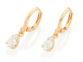 Brinco Argola Folheado A Ouro 18k Com Zircônias - 5272370006 Brinco Argola Folheado A Ouro 18k Com Zircônias - 5272370006