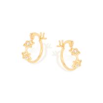 Brinco argola folheado a ouro BRANCO 522369 Rommanel Brinco argola folheado a ouro BRANCO 522369 Rommanel