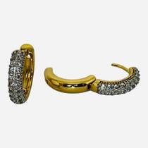 Brinco Argola Folheado A Ouro Com Micro Zircônia Brinco Argola Folheado A Ouro Com Micro Zircônia