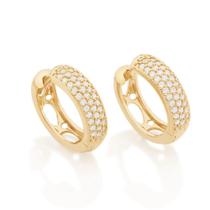 Brinco argola folheado a ouro com zircônias med 1,50 cm Rommanel- Cód:526310