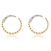 Brinco argola frontal com inicio cravejado