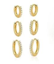 Brinco Argola G com MicroZircônias Dourada Lizzy Fatin