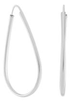 Brinco Argola Gota De Prata 925 Fio Redondo 5,5cm