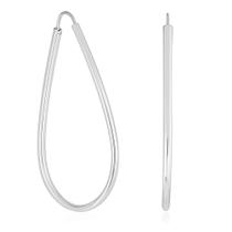 Brinco Argola Gota Fio Redondo 3cm Prata Legitima 925