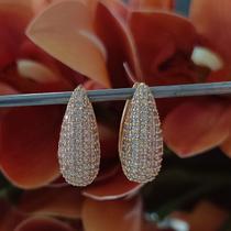 Brinco Argola Gota Microcravejada Larga G