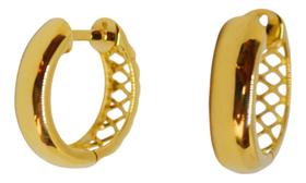Brinco Argola Grande 2 Em 1 Reforçada Em Ouro 18k Brinco Argola Grande 2 Em 1 Reforçada Em Ouro 18k