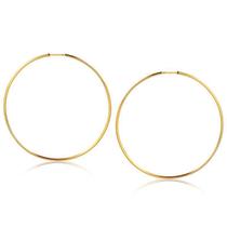 Brinco Argola Grande 7cm Diametro Fechada Folheada A Ouro Brinco Argola Grande 7cm Diametro Fechada Folheada A Ouro