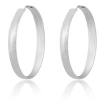 Brinco Argola Grossa Em Prata 925 Feminina Fio Grosso 35mm