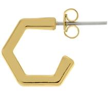 Brinco Argola Hexagonal Elegante