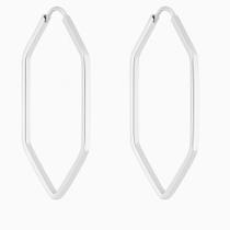 Brinco Argola Hexagonal Prata 925 Legítima Fio Quadrado