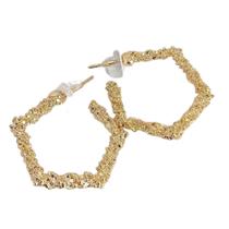 Brinco Argola Hexágono Folheado A Ouro 18K Antialérgico - BSPRI31