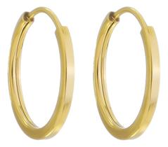 Brinco Argola Infantil 12 Mm Em Ouro 18k 750 Dourado