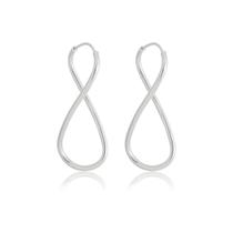 Brinco Argola Infinito 35mm Fio Redondo Prata 925