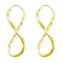 Brinco Argola Infinito Fio Quadrado 2,5 cm Feminino em Ouro 18k