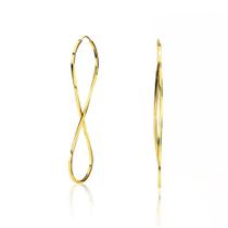 Brinco Argola Infinito Torcido Em Ouro 18K