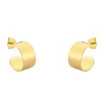 Brinco Argola Larga Básica Banhado Ouro 18K