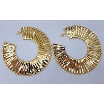 Brinco argola linha chapada banhado a ouro 18k