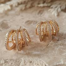 Brinco Argola Linhas Lisas e Microcravejadas