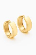 Brinco Argola Lisa 10 mm em Prata de Lei Banhado a Ouro