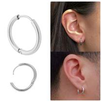 Brinco Argola Lisa 10mm aço cirúrgico antialérgico unidade Brinco Argola Lisa 10mm aço cirúrgico antialérgico unidade