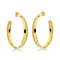 Brinco Argola Lisa 4cm Banhada a Ouro 18k Brinco Argola Lisa 4cm Banhada a Ouro 18k