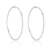 Brinco Argola Lisa Fina Fechada Banhado a Prata 925