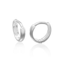 Brinco Argola Lisa Tradicional Click Prata 925 Brinco Argola Lisa Tradicional Click Prata 925