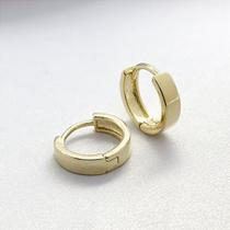 Brinco Argola Liso Médio Banhado em Ouro 18K