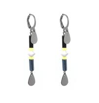 Brinco argola Liz cristal murano ródio negro