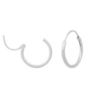 Brinco Argola Masculina 14mm Prata 925 Legítima Fechada Redonda