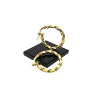 Brinco Argola Média Trabalhada Italiana 1.5cm Ouro 18k k170 Brinco Argola Média Trabalhada Italiana 1.5cm Ouro 18k k170