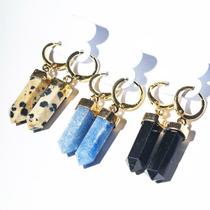 Brinco Argola Micro Pontinha com Pedras Mistas Douradas - ATACADO Brinco Argola Micro Pontinha com Pedras Mistas Douradas - ATACADO