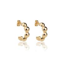 Brinco Argola Naomi Meia Esferas Banhado em ouro 18k