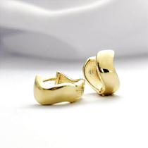 Brinco Argola Ondulado Orgânico Banhado em Ouro 18K