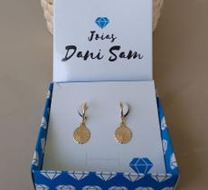 Brinco Argola Oração Pai Nosso Folheado A Ouro 18k