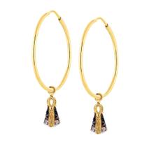 Brinco Argola Ouro 18k G Pingente Nossa Senhora M-1602 / B163 Brinco Argola Ouro 18k G Pingente Nossa Senhora M-1602 / B163