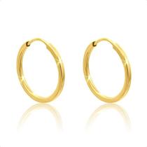 Brinco Argola Ouro 18k Infantil 2º Furo 15mm